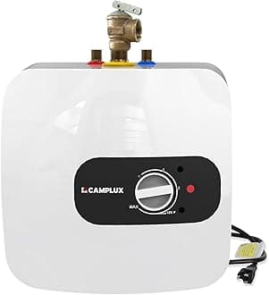 CAMPLUX Electric Mini-Tank Water Heater 8 Gallon (ME80B) On-demand Endless Water Heater, 120-Volt Corded 1440W, Under Sink, Wall or Floor Mounted