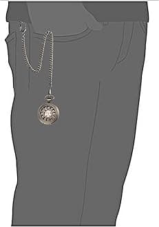 SIBOSUN Skeleton Pocket Watch Special 12 Little Window Case Design Men Bronze Mechanical with Chain Box