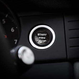 Black Ignition Starter Switch Sticker for Land Rover Discovery Sport for Range Rover Evoque Velar Start Stop Engine Button Cover Genuine Carbon Fiber Material - for Concave Button