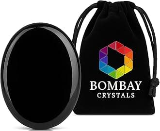 Black Obsidian Worry Stone – Genuine Thumb-Palm Crystal for Protection, Grounding & Anxiety Support – Pocket Meditation & Fidget Tool