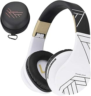 Bluetooth Headphones Over Ear, Wireless Bluetooth Headphones with Microphone, Foldable, Hi-Fi Stereo Sound, Soft Memory Foam Earpads, Micro SD/TF and FM mode for Phone/PC/Tablet