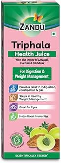 Zandu Triphala Health Juice, 1L, scientifically tested, for healthy weight management, relief from indigestion, constipation and gas, No Synthetic colours and flavours
