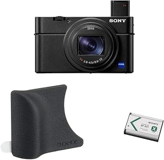 Sony RX100 VII Premium Compact Camera with 1.0-type Stacked CMOS Sensor, NP-BX1/M8 Battery (Silver) and AGR2 Attachment Grip (Black)