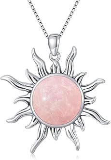Sun Turquoise Pendant Necklace, 925 Sterling Silver Genuine Gemstones Western Jewelry Gift for Women