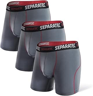 SeparatecMen's Underwear Quick Dry Sport Performance Boxer Briefs With Supportive Dual Pouch 3 Pack