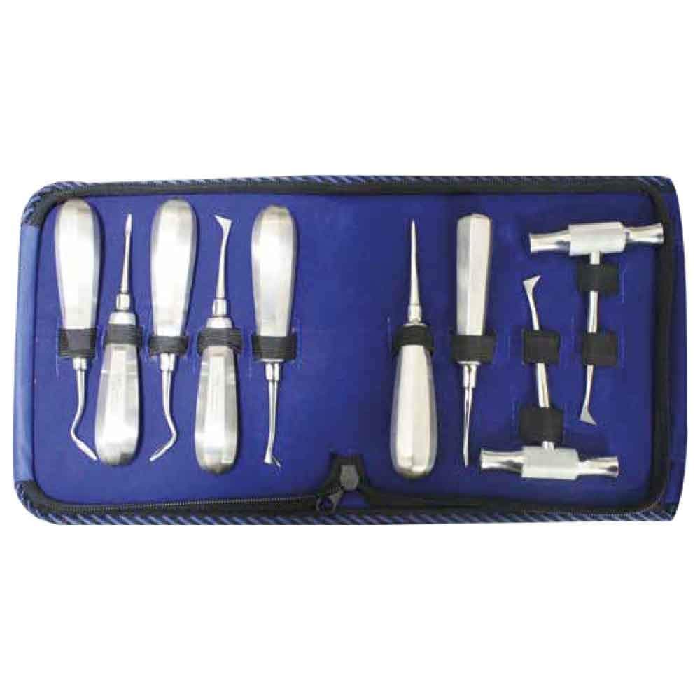 UNICORN DENMART API Root Elevator Dental Instrument Kit, Set of 9 pcs (Stainless Steel)