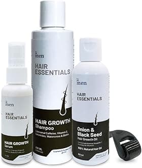 ForMen Hair Fall Control Kit | 3% Redensyl Hair Serum (60ml), Hair Growth Oil (100ml), DHT Blocker Shampoo (200ml) with Derma Roller | Reduce Hairfall & Promotes Grow Hair (360ml) (4 in Kit)