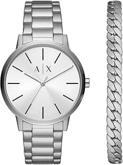 Armani Exchange Watch for Men, Quartz Three Hand Movement and 42 mm Case Size with Stainless Steel Strap