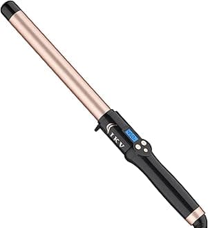 1 Inch Curling Wand Long Barrel, Dual Voltage Hair Curling Iron Wand Ceramic for Long Hair,10 Adjustable Temp