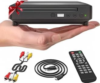 Ceihoit DVD Player HDMI for TV, Mini 1080P HD DVD CD/Disc Player with HDMI/AV Output, Cables Included, USB Input, Supported DVD-VCR Combo Built-in PAL/NTSC System