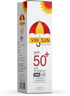 - VinSun Sunscreen Lotion SPF 50+ | Broad Spectrum UVA UVB Protection | Lightweight, Non-Greasy | No White Cast | For All Skin Types | 60 gm