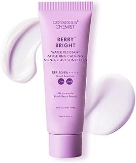 Sunscreen SPF 50 PA++++ 20g For Oily Skin, Gel Sunscreen, Niacinamide Sunscreen with Black Berry Extract, Hybrid Lightweight, Water Resistant, All Skin Types - Berry Bright