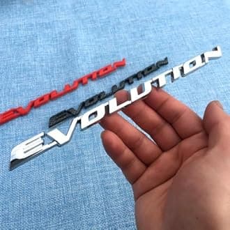 Car Emblem Sticker for Mitsubishi Lancer Evolution X EVO Car Front and Rear Hood Trunk Grille Car Body Self Adhesive Sticker 3D Badge Decals Emblems,Silver Style