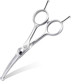 Dog Grooming Scissors: 4.75" Pet Curved Shears Made of Advanced JP440C Stainless Steel Alloy for Trimming Dogs Cats and Other Pets Face and Paws