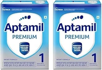 Aptamil Premium Infant Formula Milk Powder for Babies - Stage 1 (Upto 6 Months) - with Prebiotics and DHA - 400gms - BIB Pack (Pack of 2)