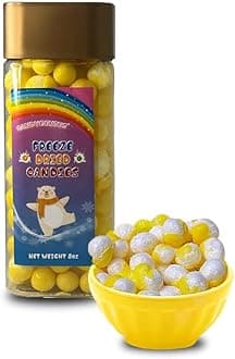 Freeze Dried LEMON Halloween Candy - 12 oz Canister, Solid Packing, Sour & Crunchy Freeze Dried heads, Dehydrated Kid's TikTok Snack - Perfect Sour Treat for Halloween