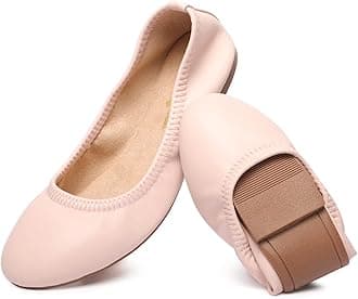 Women's Ballet Flats Round Toe Slip On Flats Shoes Casual Dress Shoes Foldable Portable Travel Ballet Flat