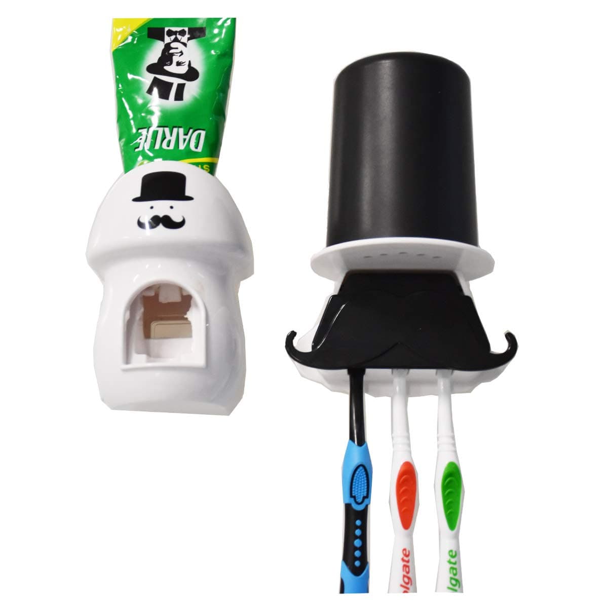 Blppldyci Toothbrush Holder Set Automatic Toothpaste Dispenser Kids Toothpaste Squeezer for Washroom Bathroom Sink