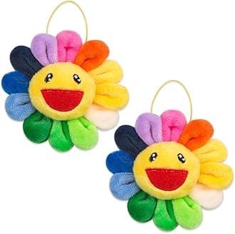 SaiDian 2 Pcs 3.9 inch Sun Flower Brooch Cartoon Rainbow Lapel Pin Badge for Jackets Backpacks Bags Hats Decoration