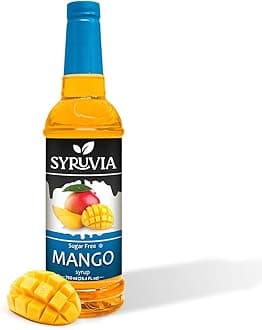 Syruvia Sugar-Free Mango Syrup, Flavored Syrup for Drinks, Cocktails, Lemonades, Iced Teas, and Desserts – 25.4 fl oz