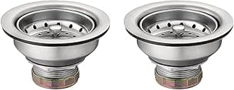 MoenKitchen Sink Stainless Steel Basket Strainer with Drain Assembly, 3-1/2 Inch Sink Drain Stopper Plug, 22036 (Pack of 2)