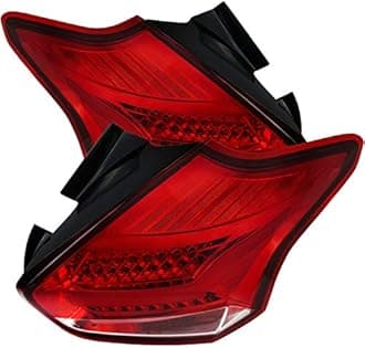 For Ford 15-18 Focus Hatchback LED Red/Clear Tail Lights Rear Brake Lamps Pair