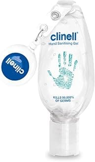 Clinell Hand Sanitiser Gel with Retractable Clip - 50 ml - Dermatologically T...
