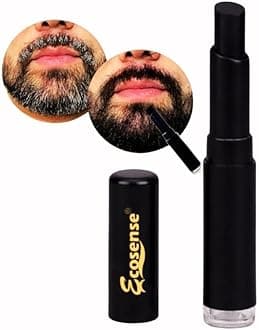 Ecosense Beard Touch Up Stick for Men | Grey Beard Cover Pen | Natural Looking Beard Colour | Instant Beard & Moustache Filler | Black 3g