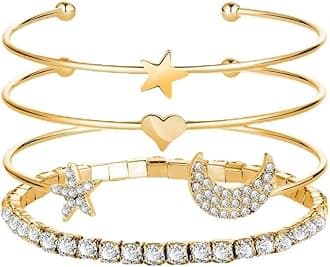 GtoulkxnGemstone Bracelets for Women Elegant Hypoallergenic Adjustable Precious Stone Pendants Charming Jewelry for Ladies