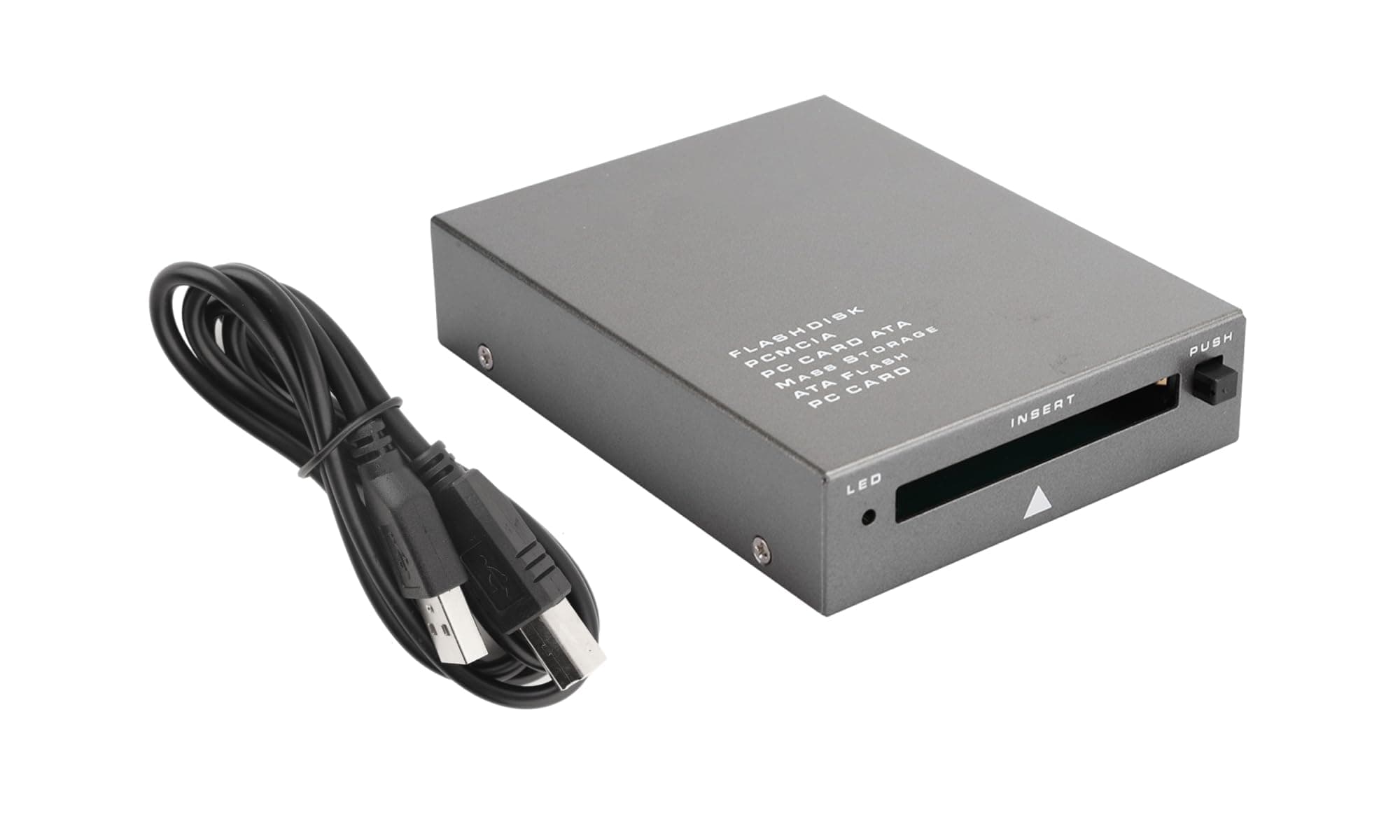 PC Card Reader，USB2.0 Interface PCMCIA Card Reader，68PIN ATA Flash PCMCIA PC Card to USB 2.0 Industrial Grade Card Reader，Plug and Play，Compatible with Multiple Systems