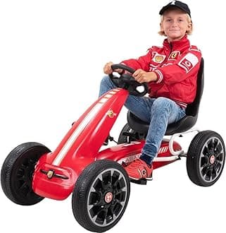 Actionbikes Motors Miweba Go-Kart Abarth Licensed Children's Pedal Car Pedal Car Children's Vehicle Cart Eva Tyres in Many Colours (Red)