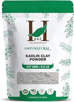 H&C Kaolin Clay Powder - 227 Grams | for Acne, Blackheads Skin Face Mask