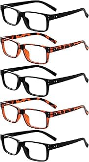 Eyekepper Pack of 5 Classic Spring Hinge Reading Glasses Sun Reading Glasses