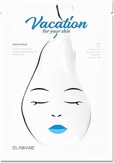 Vacation for Your Skin PDRN Vegan Sheet Mask Pack, 5 Sheets – 100% Biodegradable Cellulose Hydrogel, Hydrating & Soothing Korean Face Mask for Moisture, Nutrition & Relaxing Fresh Scent