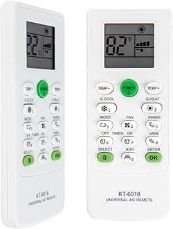 Universal AC Remote Control - 6000 in 1 LCD A/C Conditioning Controller for Multiple Brands Including Mitsubishi, Toshiba, Hitachi, Fujitsu, Daewoo, LG, Samsung, Electrolux, Sanyo, and AUX