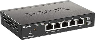 D-Link DGS-1100-05PDV2-5-Port Gigabit Smart Managed Switch with VLAN support, layer 2 features, QoS, 802.3az EEE, Fanless