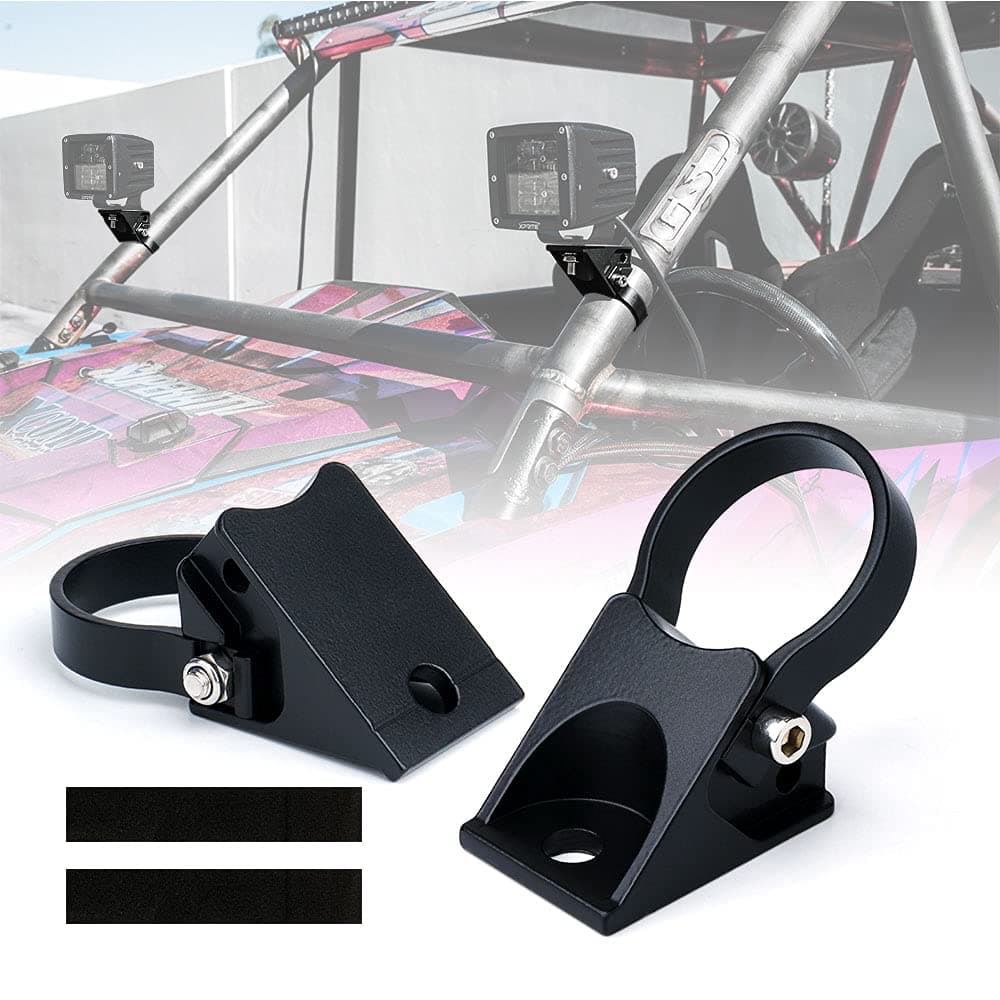 Xprite 1.75 Inch Roll Bar Mounting Brackets, Universal Adjustable LED Light Bar Brackets Roll Cage Bull Bar Clip Holder for UTV ATV Can Am Maverick X3 Polaris RZR XP Side by Side and More Models