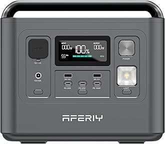 Portable Power Station 800W, 512Wh Portable Power Station LiFePo4 Battery, 1-Hour Fast Charging, AC 220V-240V, UPS, 3500+ Charge Cycles, Solar Generator for Outdoor Camping/RV/Home Backup