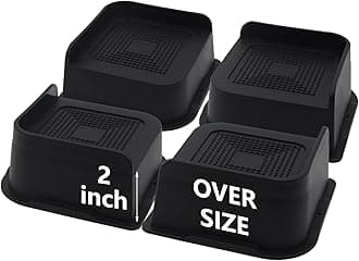 Bed Risers 2 inch Heavy Duty (Set of 4), Oversized Furniture Risers, Black Bed Lifts Risers for Table, Sofa, Chair, Couch, Desk, Bed Frame Risers Supports Up to 6,500 Lbs