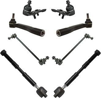 TRQ 8pc Steering Suspension Kit Ball Joints Inner Outer Tie Rods Sway Bar Links