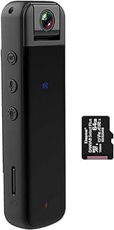 Recall Personal Body Camera Mini Pen 1080P HD BodyCam Small Pocket Body Camera with Audio and 16GB or 32GB Micro SD Card… (Recall ONE WIFI 64GB)
