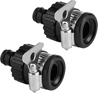 HOKIPO Plastic 1/2" Tap Adapter Hose Pipe Fitting For Kitchen Gardening Car Washing Cleaning, Pack Of 2 (AR1691*2), 6 X 5 Cm