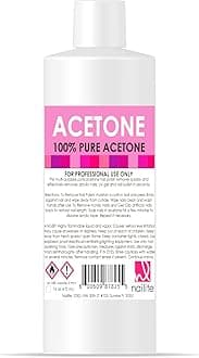 Nail Polish Remover – 100% Pure Acetone, Quick Professional Ultra-Powerful Remover, for Natural, Gel, Acrylic, Shellac Nails and Dark Colored Paints (16 Fl. Oz.)
