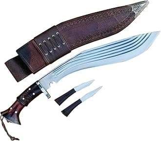 Genuine Full Tang Khukri Knife - 16" Hand Forged Bush craft 5 Fullers Blade Kukri - Traditional Farmers Khukuri - Handmade in Nepal