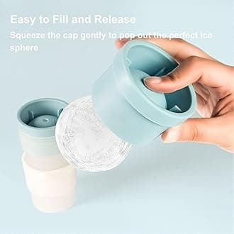 Chiclify Ice Ball Maker Mold, Slow Melting Round Ice Cube Molds with Lids, Reusable Silicone Sphere Ice Mold Maker for Bourbon Whiskey, Cocktails, Easy To Demould and Clean (Mix,6PS)