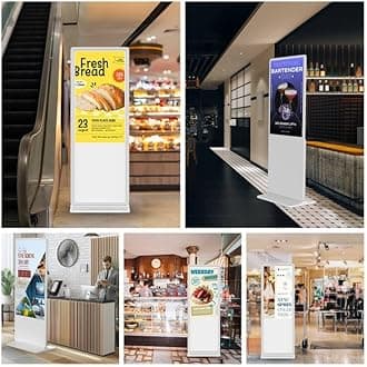 YCKJNB 49 inch Indoor Digital Signage Touchscreen IPS Floor Standing Digital Kiosks Interactive Displays with WiFi HDMI/USB Input Auto AD Player, Android OS White