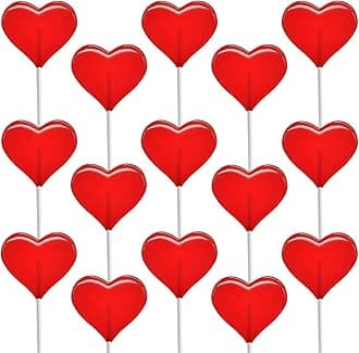 300-Pack Lollipops Mini Red Heart Shaped Strawberry Flavored Lollipop, Individually Wrapped, 5g Lollipops 5 Pounds Bulk