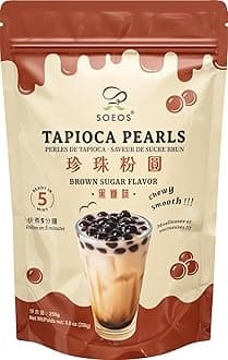 Boba Pearls, Black Tapioca Pearls 8.8 oz, Black Sugar Flavor Boba Pearls for Bubble Tea, Smoothies & Desserts – Sweet, Chewy, and Ready to Cook