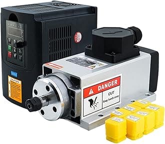 CNC Spindle Motor 1.5kw 1500w 220v 400hz 24000rpm Air Cooled Spindle with 1.5KW VFD +7 Pliers ER11 PCS (1-7mm)