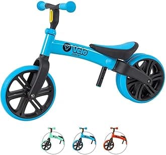 Y-Volution Y Velo Junior 9'' Balance Bike – 2-in-1 No-Pedal Training Bicycle with Dual Rear Wheels, Adjustable Seat & Handlebar – Ages 18 months to 3 years, Max Weight 44 lbs'